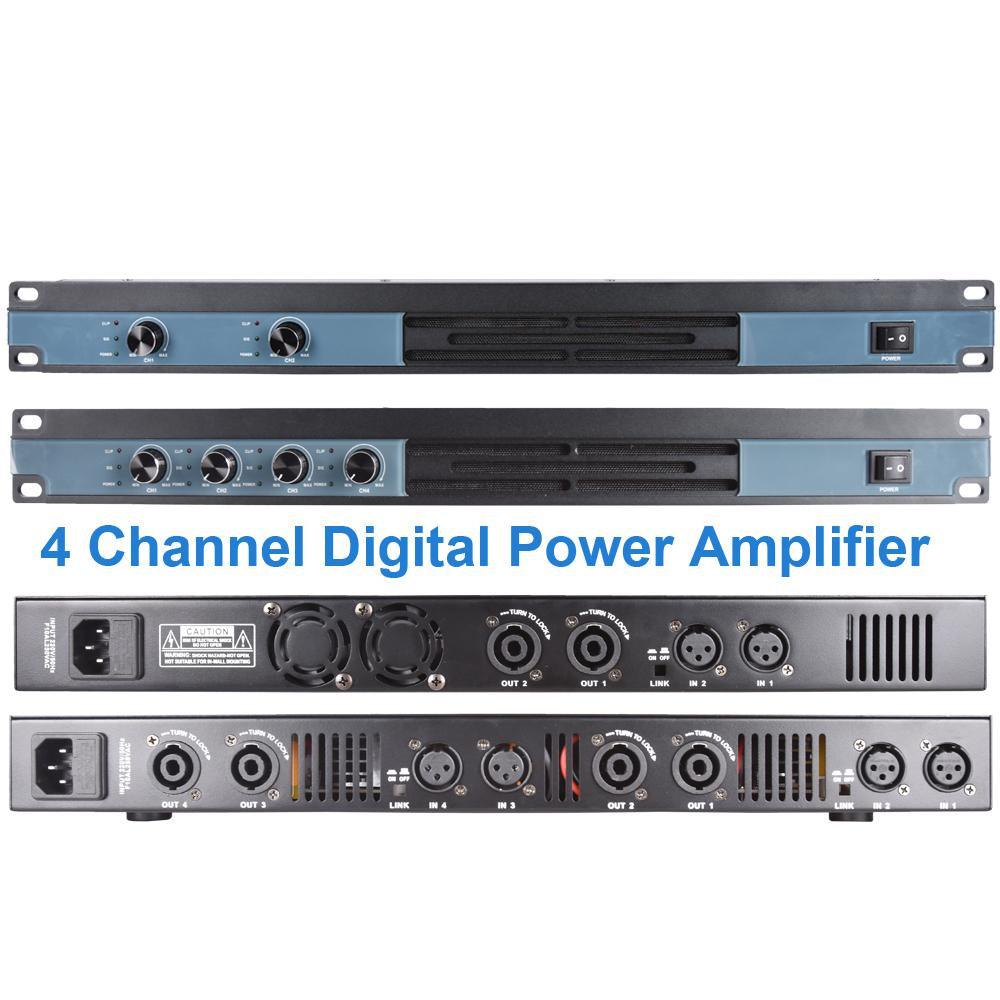 Advanced Digital Amplifier 4 Channel 6400 Watts 2 Ch 3200W High Power AMP 1U Drive 8 10 12 15 18 inch Speaker - MiCWL Audio Inc
