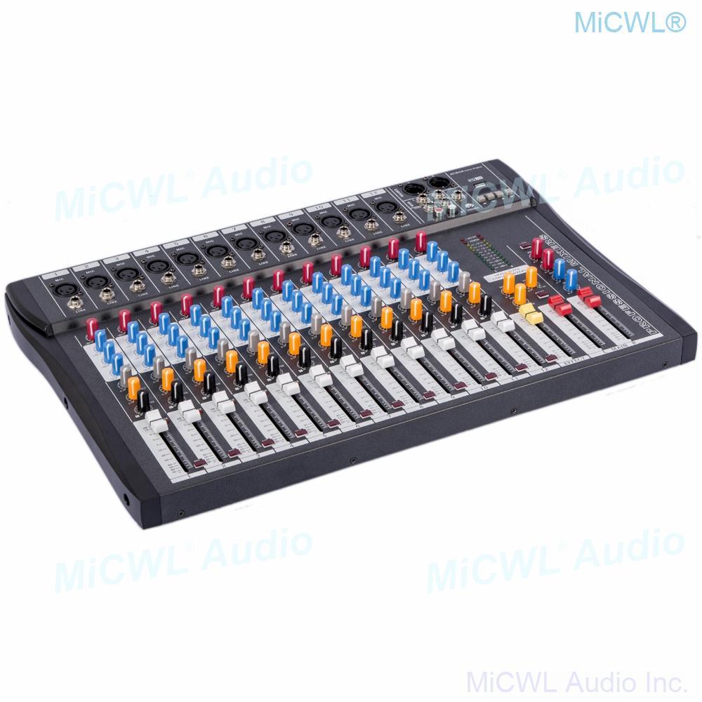 MiCWL Audio Mixer 12 Channel Microphone Mixing Console 48V USB Stage Bluetooth Sound Mixer - MiCWL Audio Inc