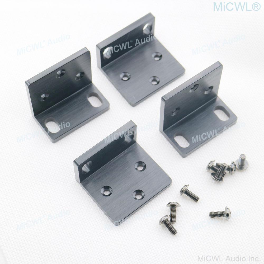 4 Pcs Strong Metal Rack Mount ear Mounting Jointing 16pcs Screw Cap For Frame Box 1U 19" Two Versions - MiCWL Audio Inc