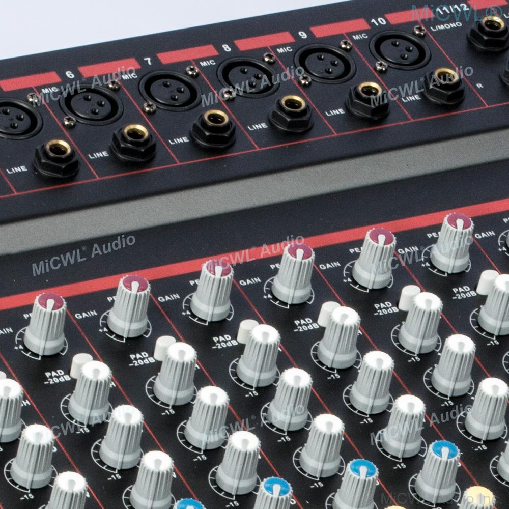 MiCWL 14 Channel New Generation 2800W Audio Mixer 12-Way Mixing Console Karaoke Music Live 2800 Watt 2-Ch Power Amplifier - MiCWL Audio Inc