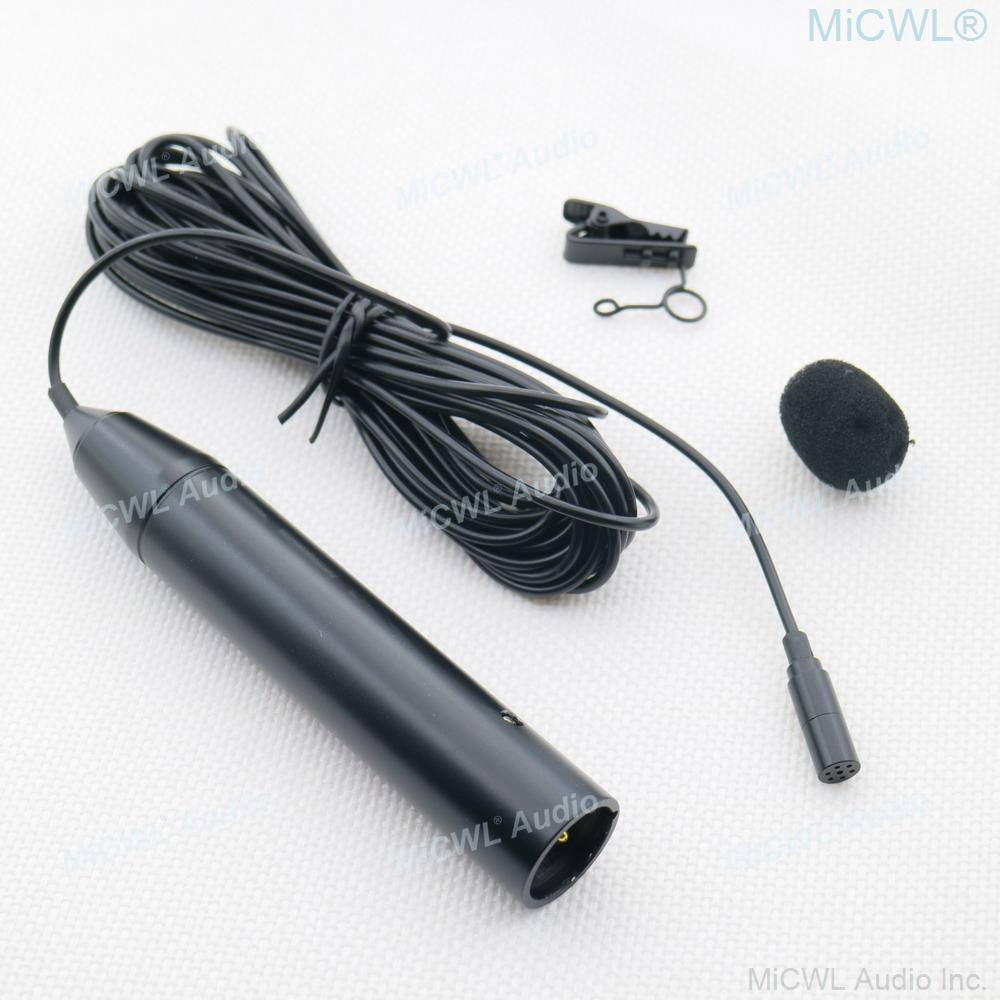 Tie Clip Lavalier Microphone XLR 4Pin 48V Phantom Power 5m Cable - MiCWL Audio Inc