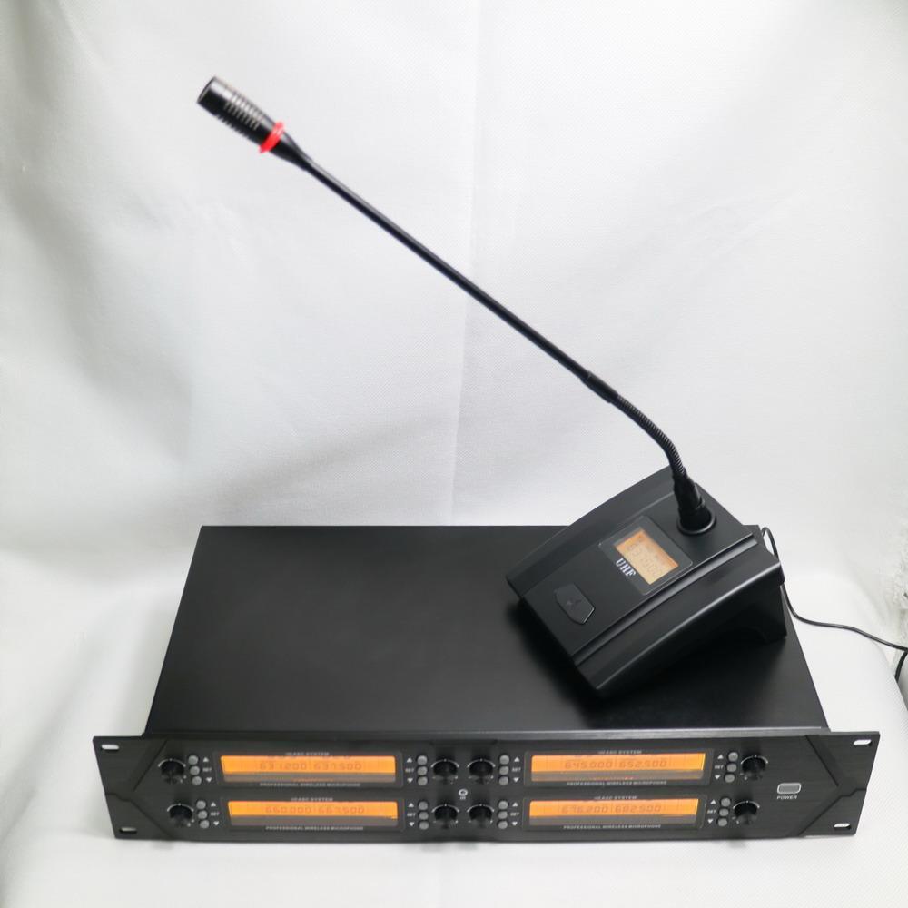 Professional UHF 8 Lavalier Lapel Wireless Microphone System Adjustable Frequency Conference 8 Table - MiCWL Audio Inc