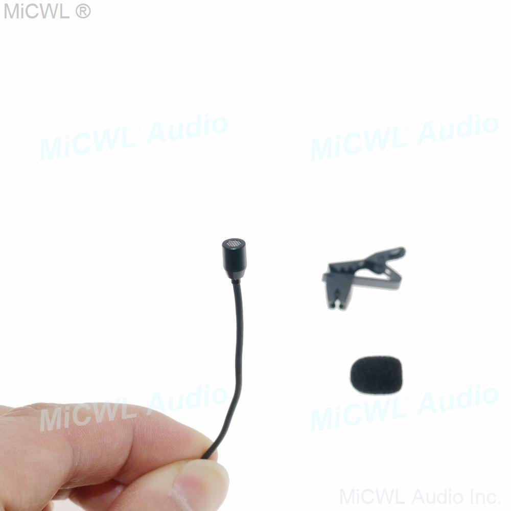 Black color Mini Tie Clip Lapel Lavalier Microphone For Audio Technica Wireless BeltPack Transmitter - MiCWL Audio Inc