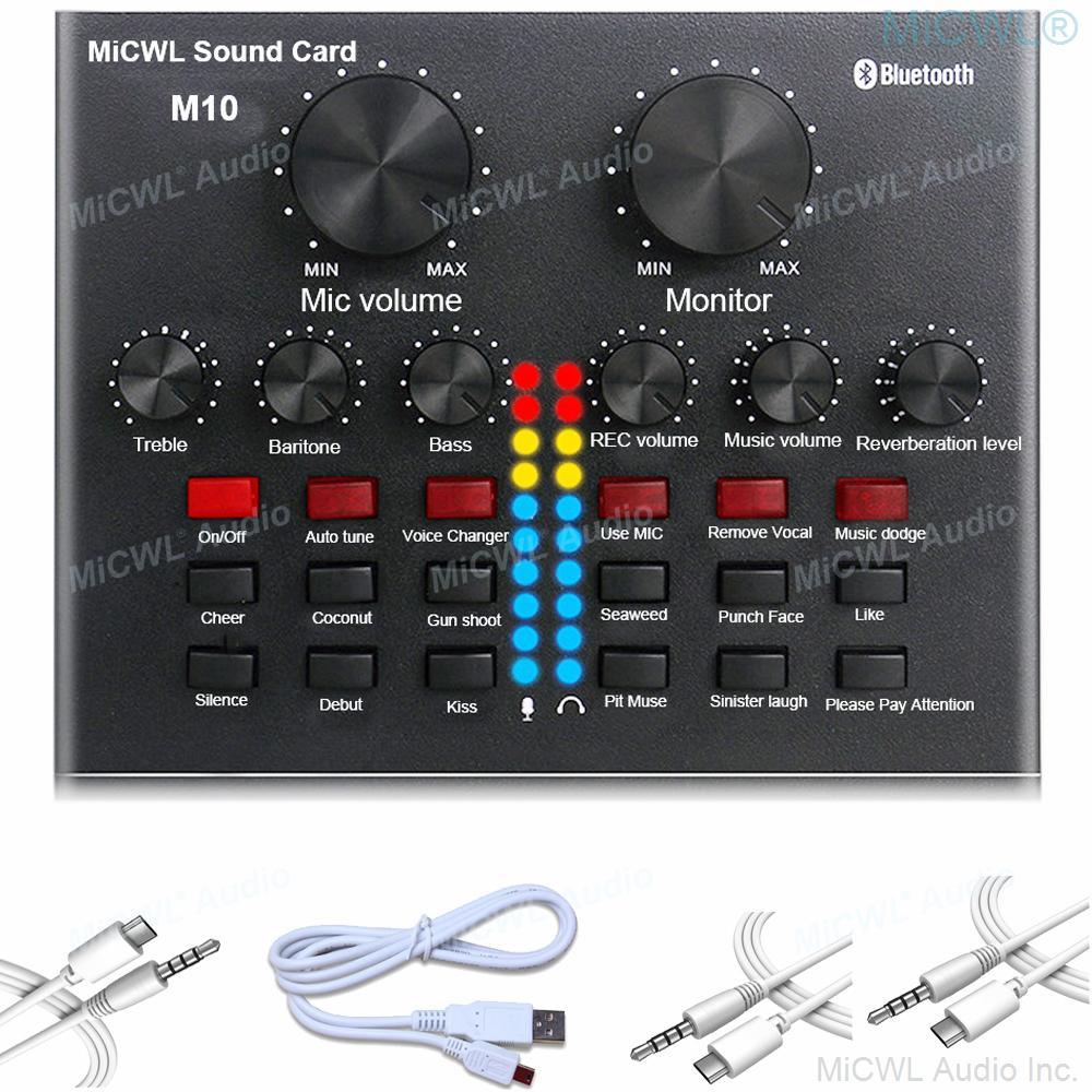 MiCWL Pro Computer PC Laptop Live Recording Mixer Audio Sound Card USB Cable - MiCWL Audio Inc