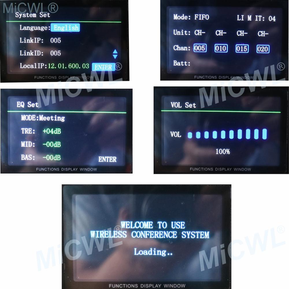 MiCWL A10M Series 16 Gooseneck Desktop Digital Wireless Audio Conference Microphone System 1 President 15 Delegate High-end Mics - MiCWL Audio Inc