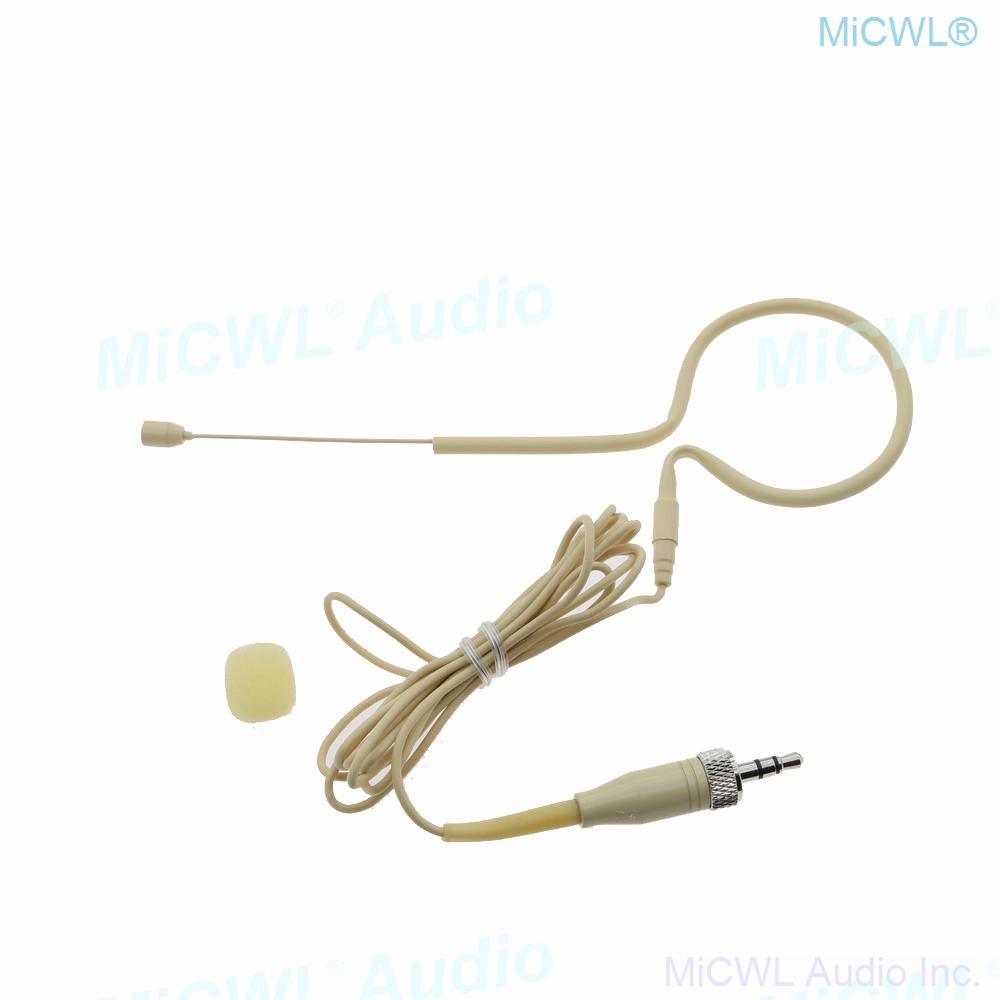 SL HeadMic 1 BE Beige Single earset Hook Headset Microphone For Sennheiser G2 G3 G4 G5 BeltPack 3.5mm Lock - MiCWL Audio Inc