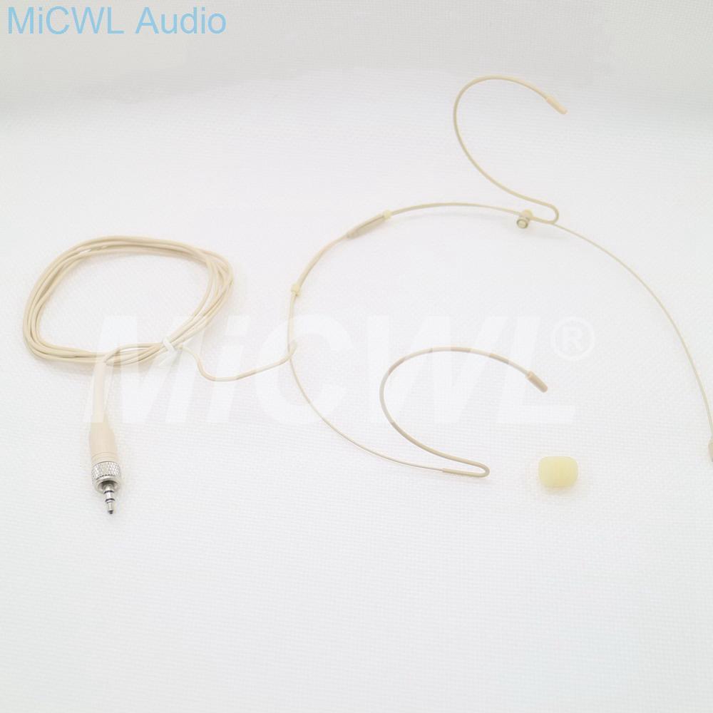 Head Worn Omni-directional Beige Headset Microphone For Sennheiser Shure AKG Samson Audio Technica Mipro 3.5 External Lock - MiCWL Audio Inc