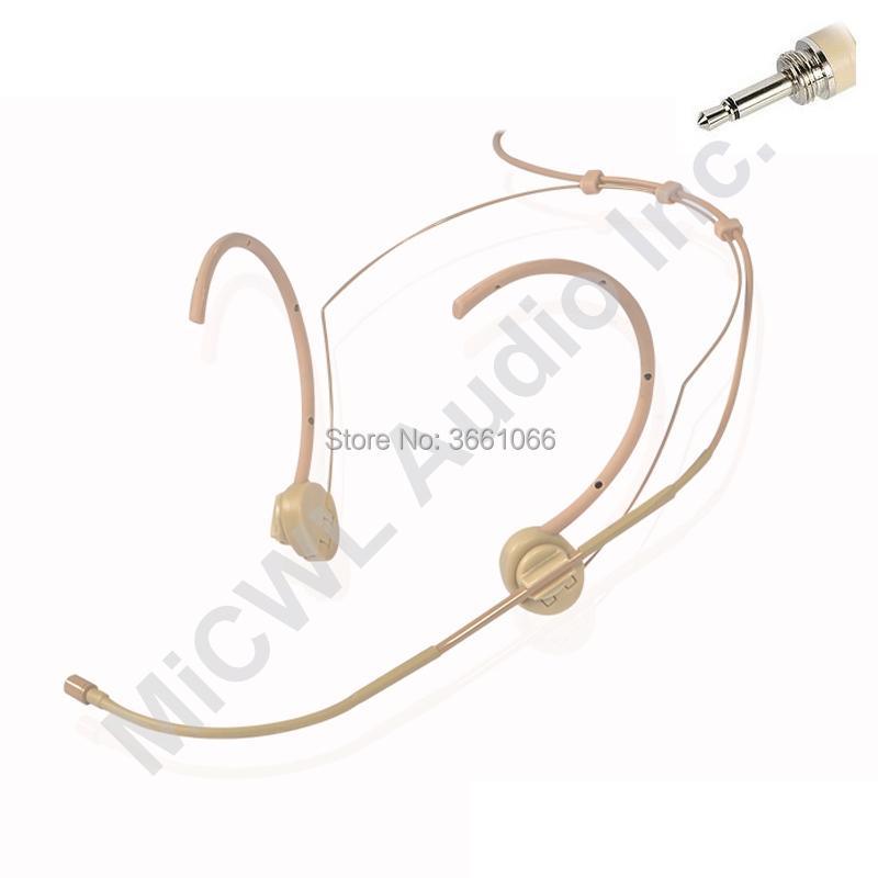 Complexion Foldable Dual Hook Head Headset Microphone For For SennHeiser G1 G2 G3 Wireless 3.5mm Lock Stereo Shure ULX SLX AKG - MiCWL Audio Inc