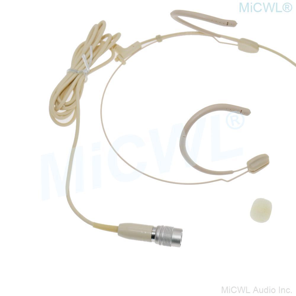 Durable Beige Dual ear Headset Microphone For Audio Technica BeltPack Wireless System Hirose 4Pin plug MiCWL BM28 - MiCWL Audio Inc