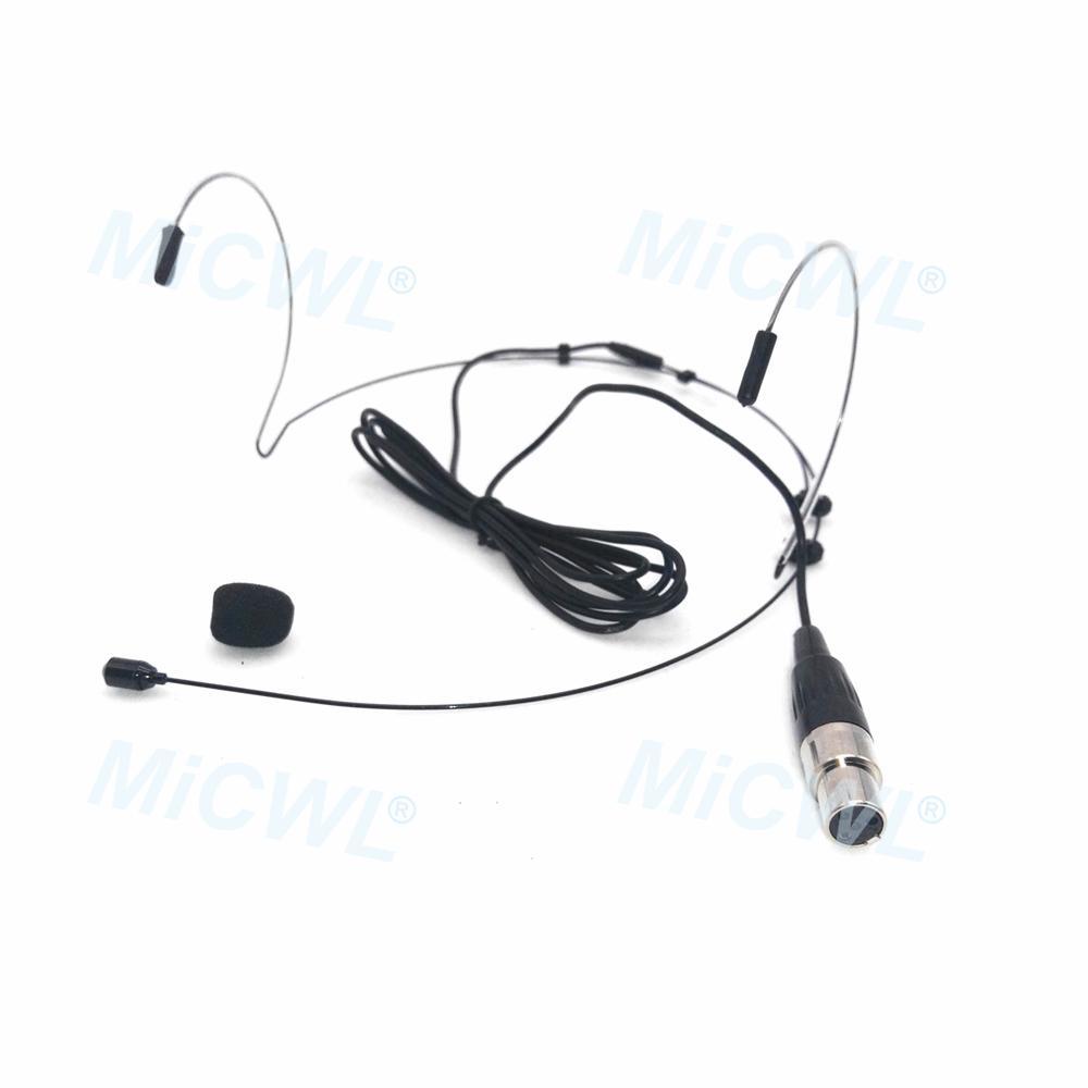 Black Omnidirectional Headset Microphone for Audio-Technica ATW Sennheiser G3 G4 Shure ULX UR AKG MiPro ACT 3.5mm Jack Condenser - MiCWL Audio Inc