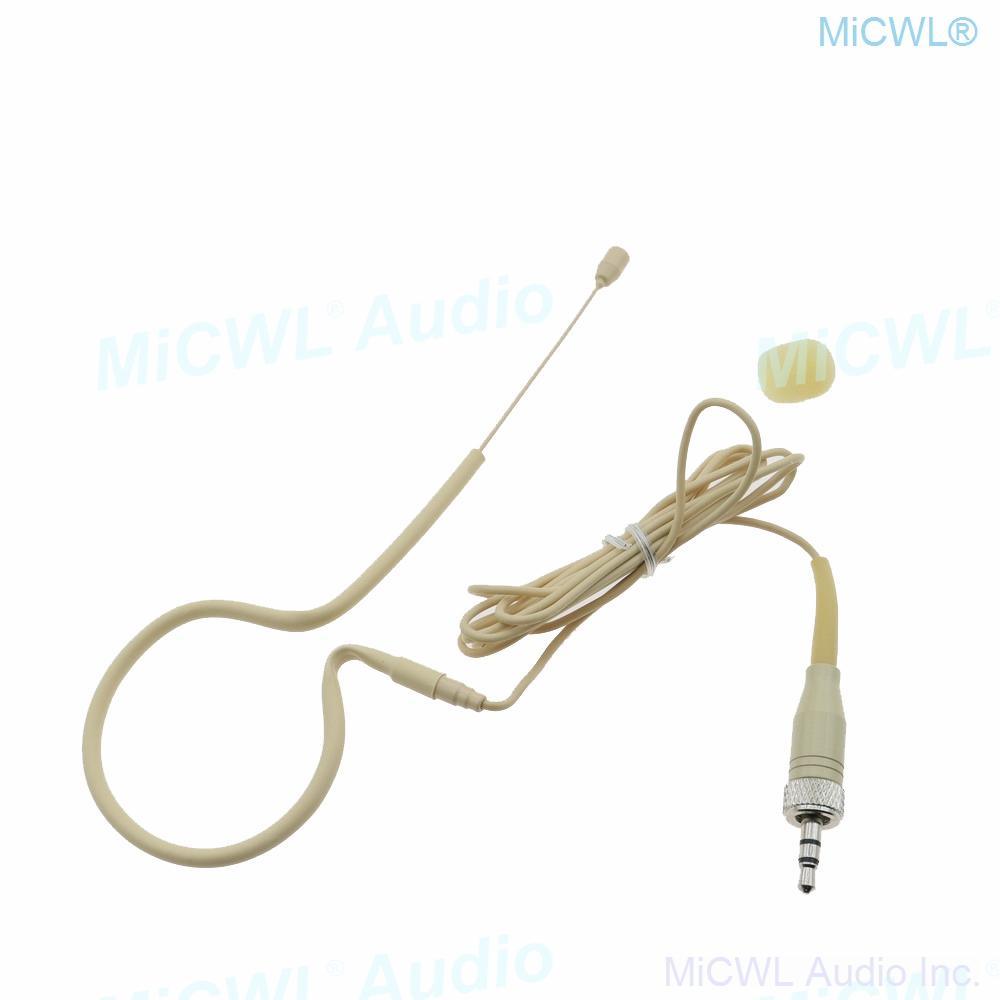 SL HeadMic 1 BE Beige Single earset Hook Headset Microphone For Sennheiser G2 G3 G4 G5 BeltPack 3.5mm Lock - MiCWL Audio Inc
