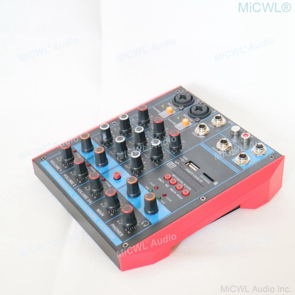 Original YAMAH Mini 4 Channel Karaoke DJ Laptop PC Live Mixer 2+2 Sound Card Mixing Console with USB Bluetooth 48V Phantom - MiCWL Audio Inc