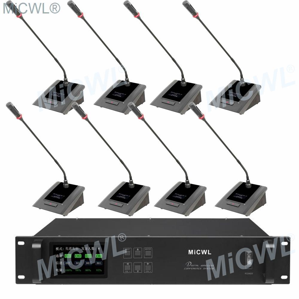 Top Quality 12 Desk Digital Wireless Audio Conference Microphone System 12 Table Gooseneck President Delegate MiCWL A10M Series - MiCWL Audio Inc