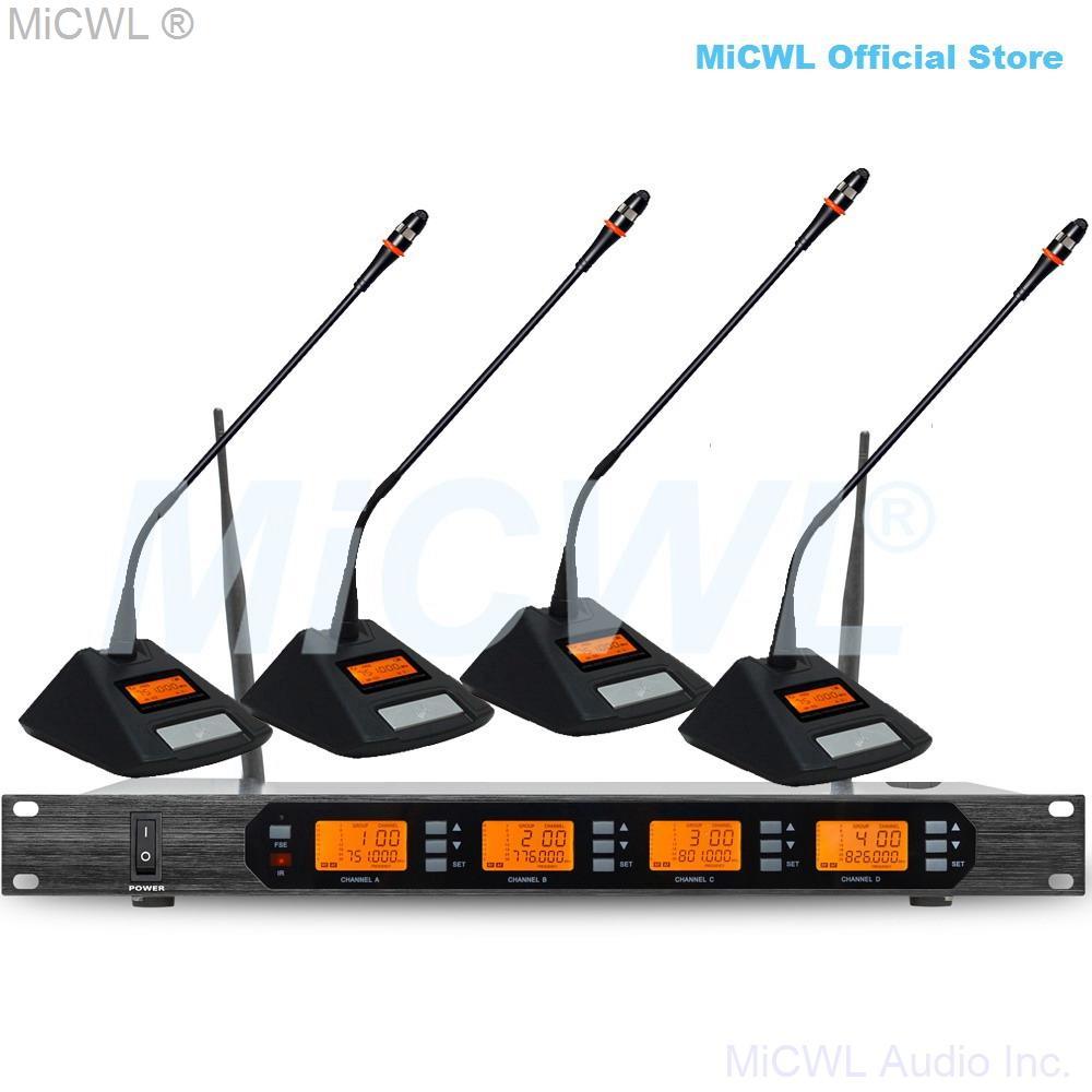 MiCWL Audio ACT707 Digital Wireless Karaoke Microphone System ULXD4 4 Channel Handheld Headset Lavalier Gooseneck Stage Sets - MiCWL Audio Inc