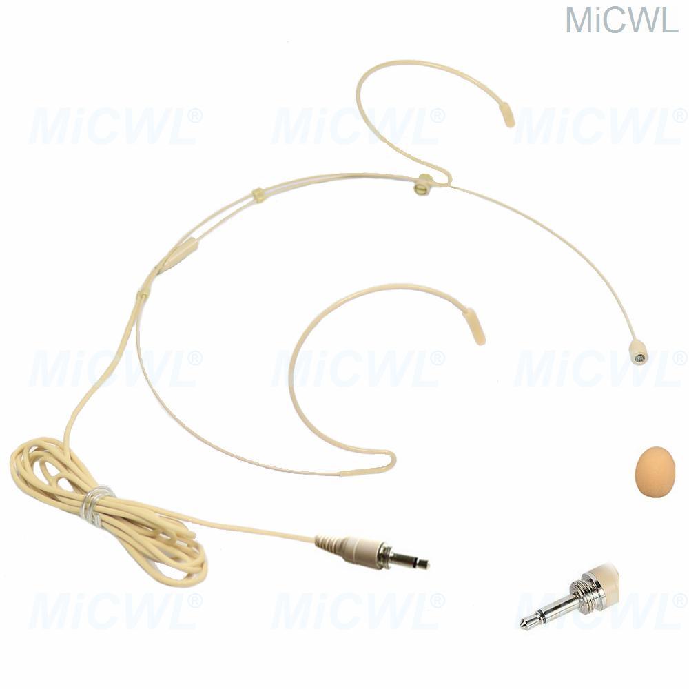 Pro Headset HeadMic Wireless Microphone 3.5mm Standard Screw External Lock For Wireless Mic BodyPack Transmitter Computer Laptop - MiCWL Audio Inc