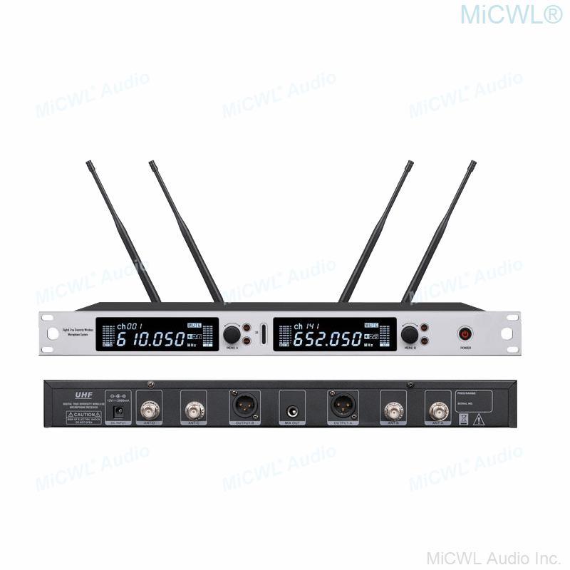 Professional EM6000 SM58 Digital Wireless Microphone System Beta87 Dual Channel SKM6000 4 Antenna True Diversity 400m Range - MiCWL Audio Inc