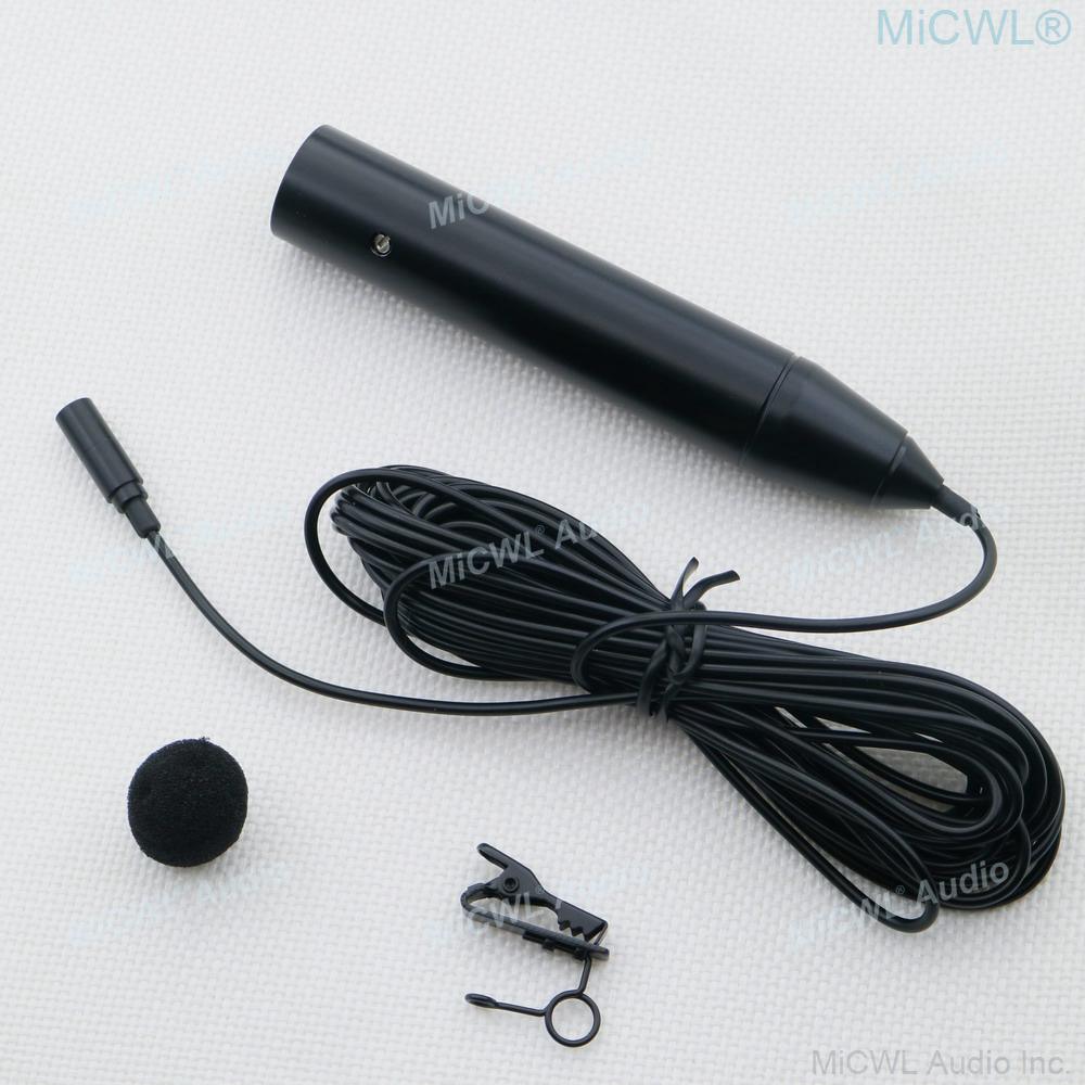 Tie Clip Lavalier Microphone XLR 4Pin 48V Phantom Power 5m Cable - MiCWL Audio Inc