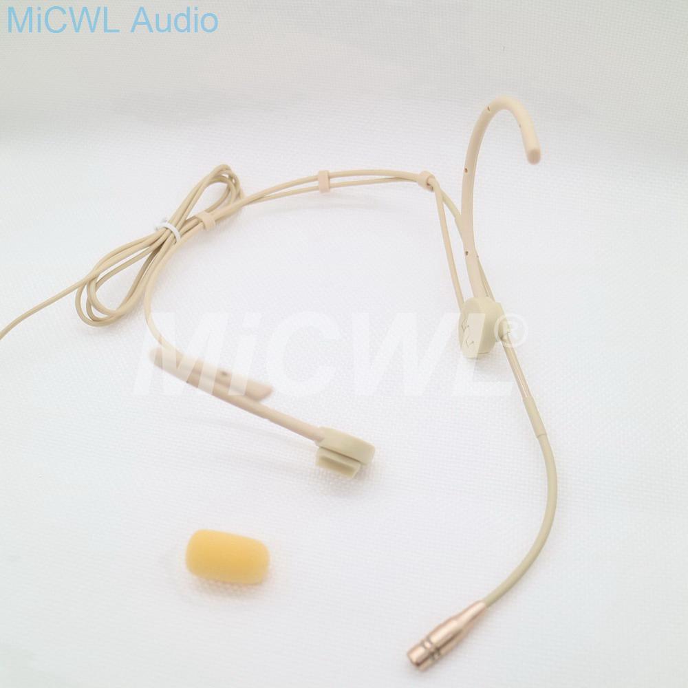High-Quality Condenser Flooding Headset Microphone Adjustable Headworn Microphone For Sennheiser Shure AKG Audio Technica Beige - MiCWL Audio Inc
