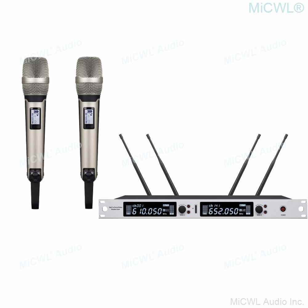 Professional EM6000 SM58 Digital Wireless Microphone System Beta87 Dual Channel SKM6000 4 Antenna True Diversity 400m Range - MiCWL Audio Inc