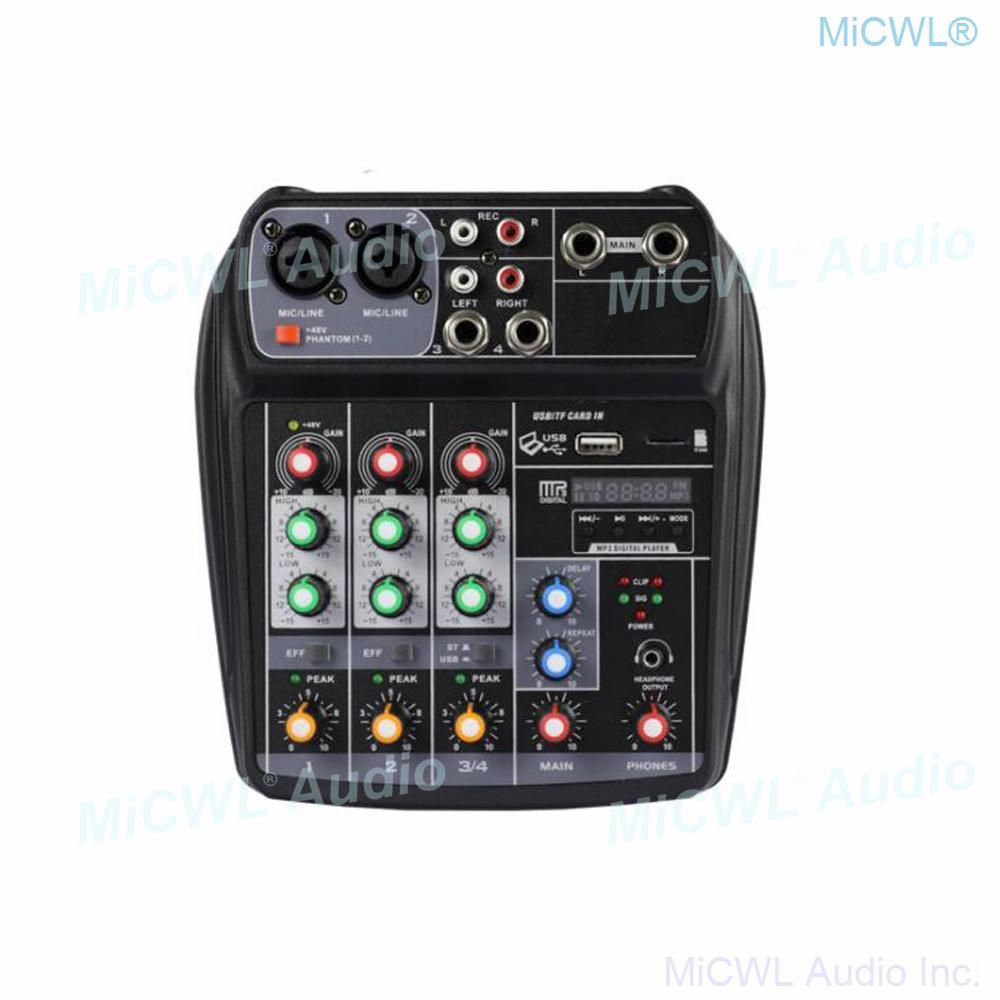 MiCWL Audio LX4 Audio Microphones Sound Console Mixer USB 48V Phantom Power connect computer - MiCWL Audio Inc