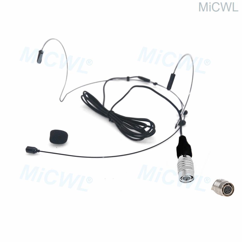Pro HeadMic Wireless Headset Microphone For Audio-Technica BodyPack Transmitter Beige Black - MiCWL Audio Inc