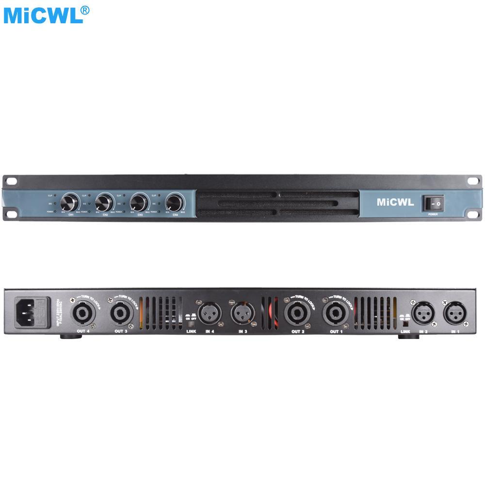 High Quality Dual Way Digital Power Amplifier 5200W 4 Channel x 650W Drive Speaker AMP 1U 19" Design MiCWL D6200 - MiCWL Audio Inc