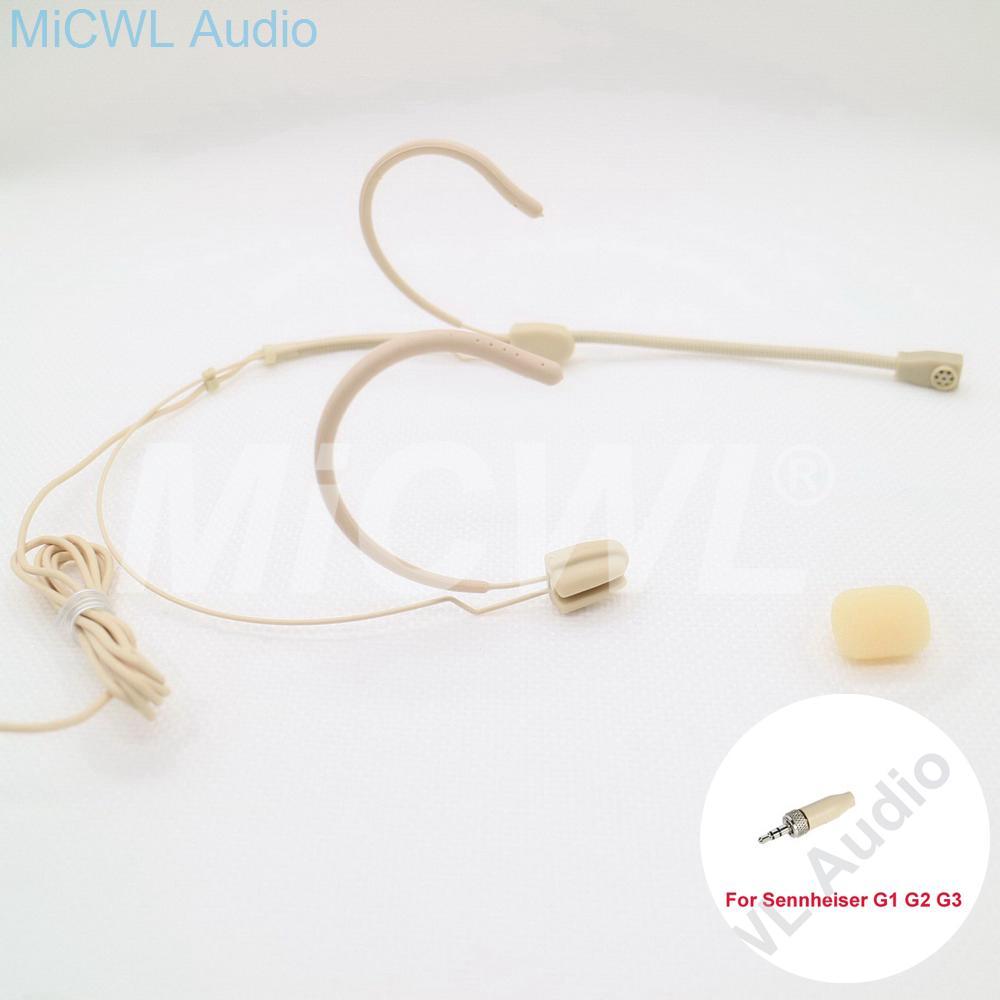 New Omni-directional Headset Dual Hook Headworn Microphone For Sennheiser Wireless System Bodypack Transmitter - MiCWL Audio Inc