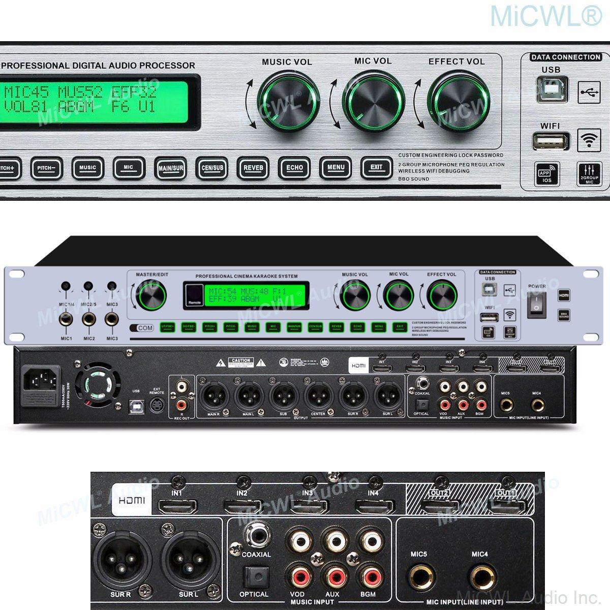 High-End KX600 Digital Decoder HDMI 3 Input 1 Output Studio Effector KX200 Upgrades WiFi PC Software 5.1 Decoding Processor - MiCWL Audio Inc