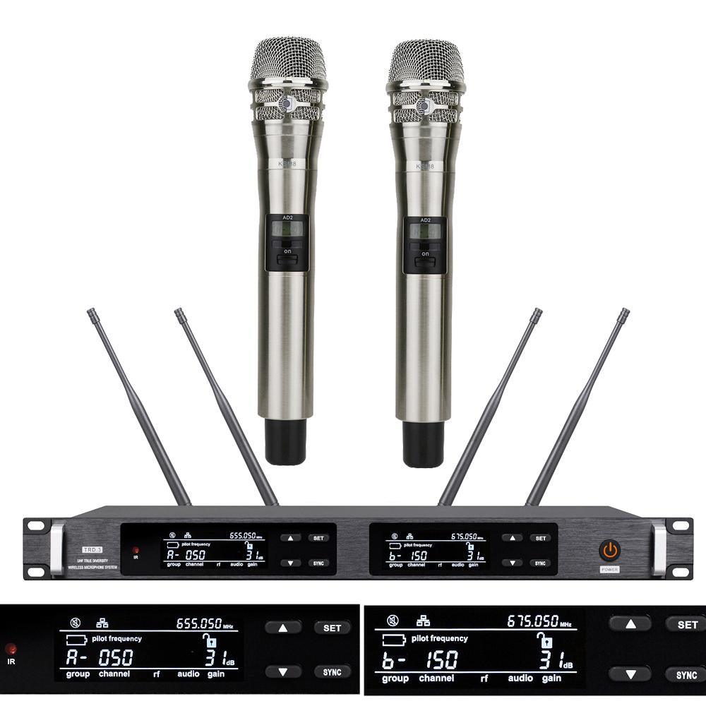 Pro AD2 300 Channel Digital Wireless Microphone Karaoke System KSM8 SKM9000 Handheld True Diversity Stage Concert Mics 4 Antenna - MiCWL Audio Inc