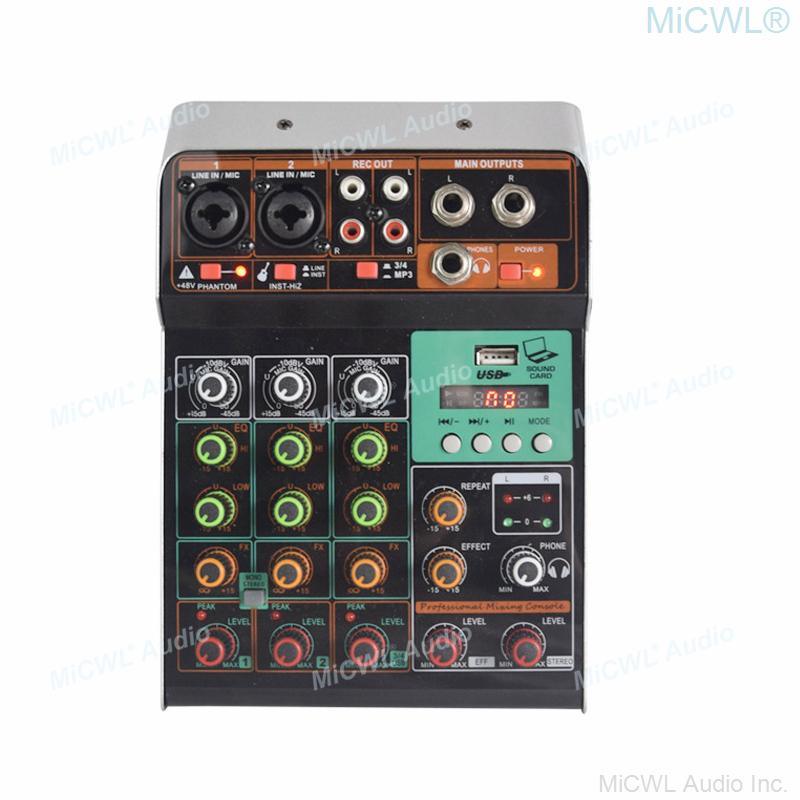Original Mini 4 Channel Mixing Console For Live Recording Bluetooth USB 48V MiCWL AF4 - MiCWL Audio Inc