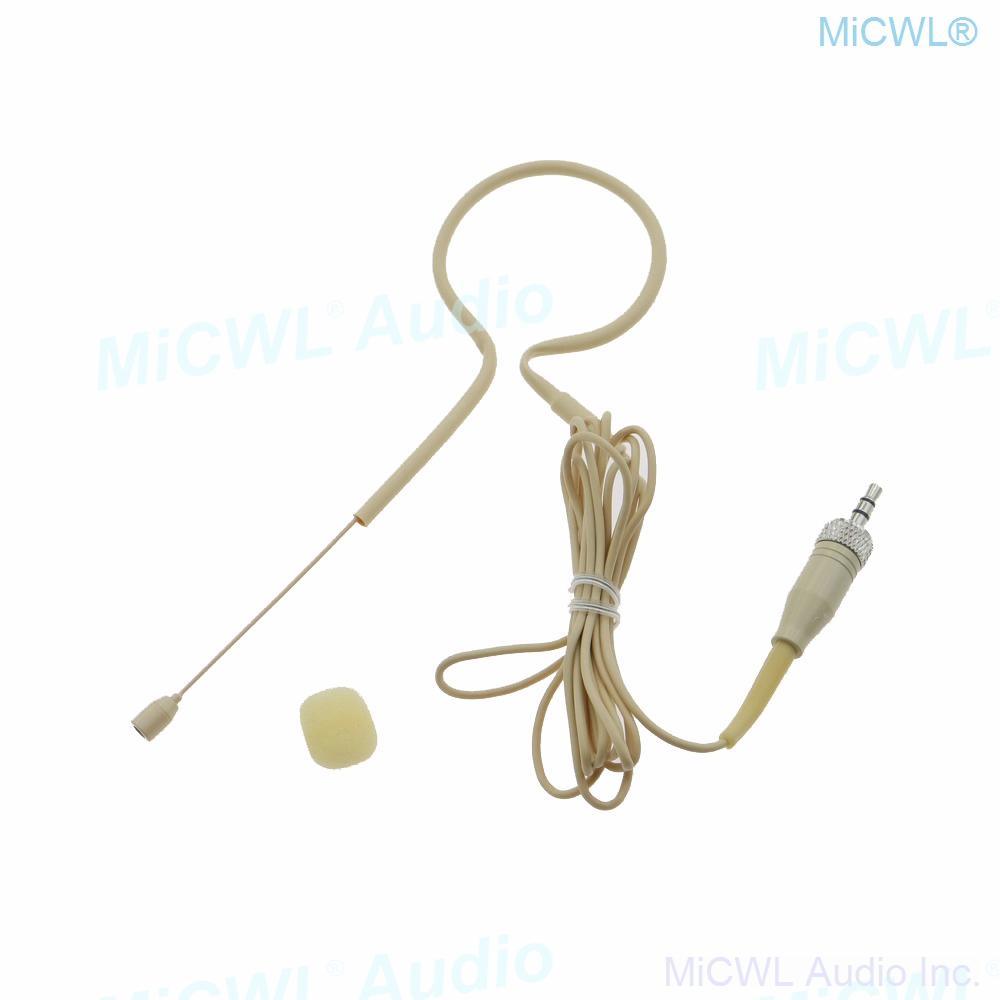 SL HeadMic 1 BE Beige Single earset Hook Headset Microphone For Sennheiser G2 G3 G4 G5 BeltPack 3.5mm Lock - MiCWL Audio Inc