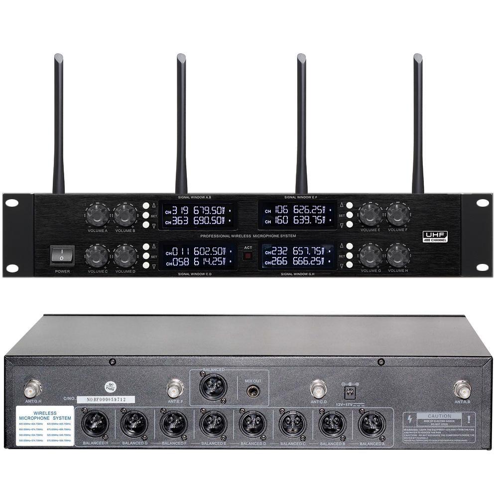 EM8000 Mute Function UHF Wireless 8 Microphone Conference System 8 Gooseneck Designed For Meeting Room - MiCWL Audio Inc