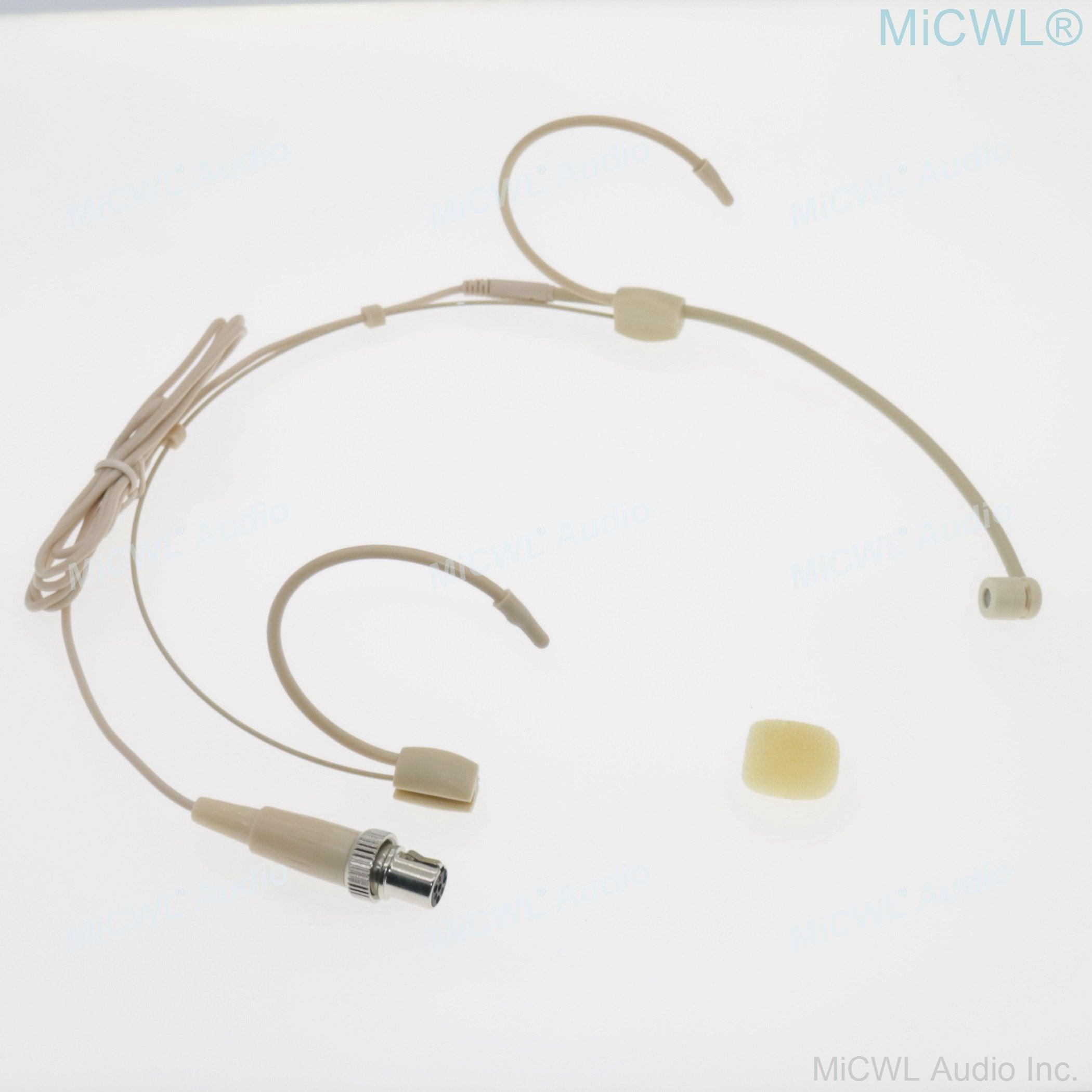 Skin Double Ear Hook Headband Microphone For Sennheiser Shure MiPro AKG Audio-Technica 4Pin 3Pin TA4F 3.5mm - MiCWL Audio Inc