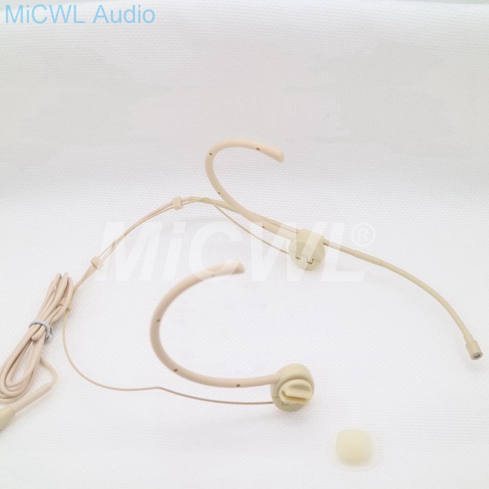 High-Quality Omni-directional Headset Microphone Adjustable Foldable Headset Mic For Sennheiser Shure AKG Audio Technica Beige - MiCWL Audio Inc