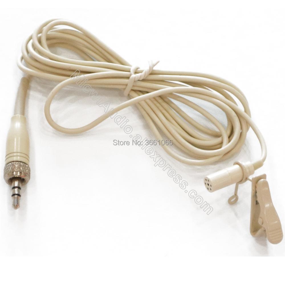 Beige ME2 with 3.5mm Lock Lavalier Lapel Microphone Mics For Sennheiser G1 G2 G3 G4 Wireless Beltpack System Omidirectional Mic - MiCWL Audio Inc