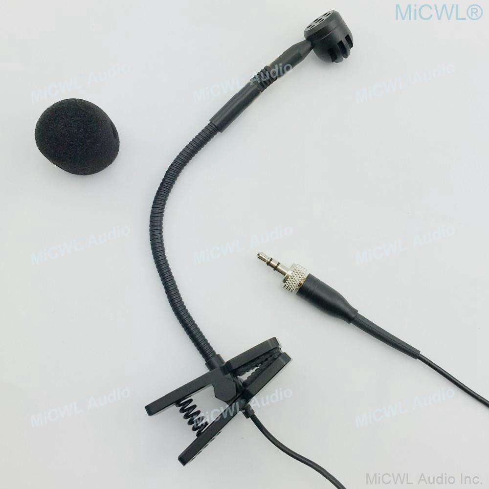 Flexible Musical Instrument Condenser Microphone MIC For Sennheiser With 3.5mm 1/8" Plug Connector Long Cable Clip to the Table - MiCWL Audio Inc