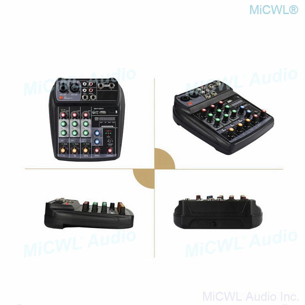 QX4 Computer USB Audio Microphones Sound Console Mixer with USB 48V Phantom Power Can Connect PC Laptop For Live Stage Studio - MiCWL Audio Inc