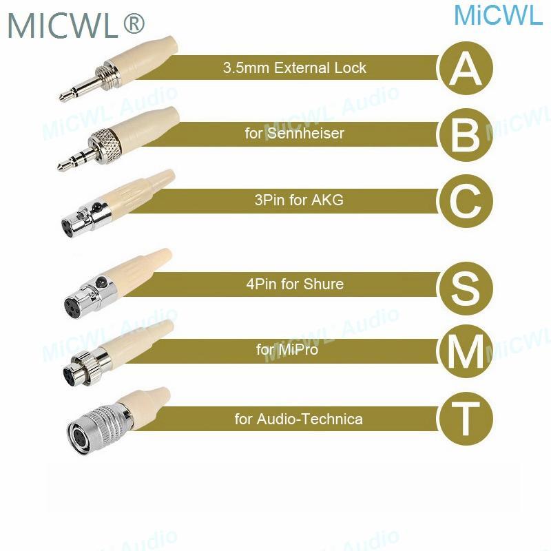Pro Headband Head Wearing Headset Microphone for Sennheiser Shure AKG MiPro Audio Technica 4Pin 3Pin mini TA4F 3.5mm Lock - MiCWL Audio Inc
