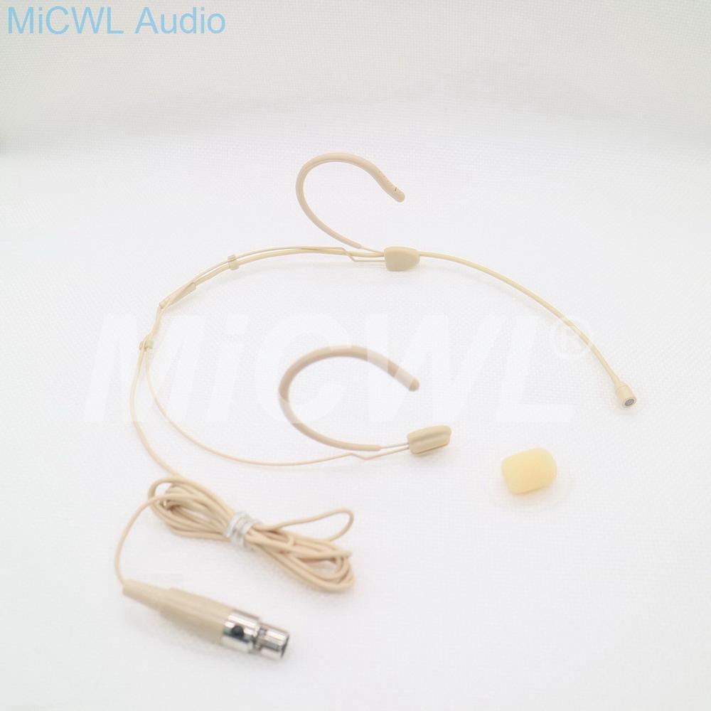 Beige Headset Mic. Omni-directional Condenser Microphone Headworn For AKG Wireless System With Bodypack Transmitter - MiCWL Audio Inc