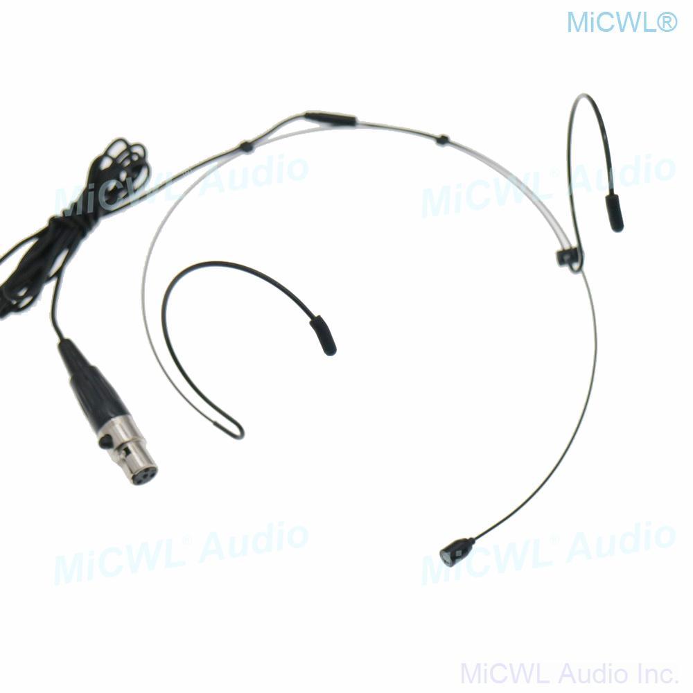 Black Double ear Headset Microphone For Shure Audio Wireless BeltPack XLR mini 4Pin - MiCWL Audio Inc