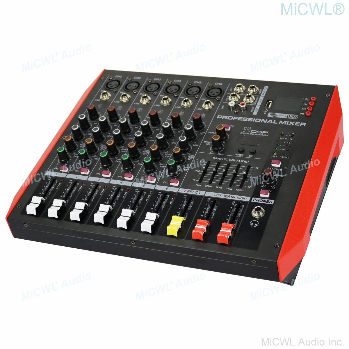 New Generation 6 Channel Bluetooth 16 DSP USB Mixer Mixing Console 2 Channel 800W Power Amplifier MiCWL M600 - MiCWL Audio Inc