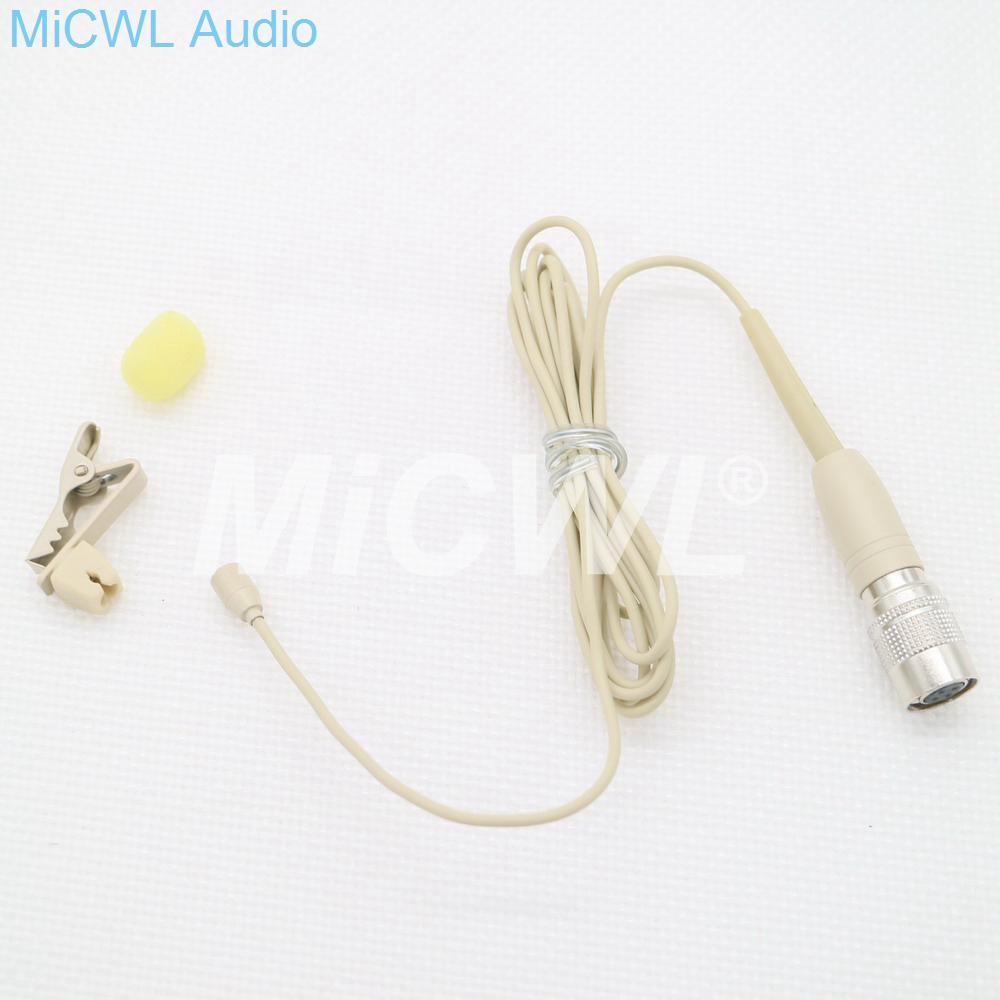 Mini Lavalier Lapel Microphone for Audio-Technica Belt Pack Wireless Black Beige color - MiCWL Audio Inc