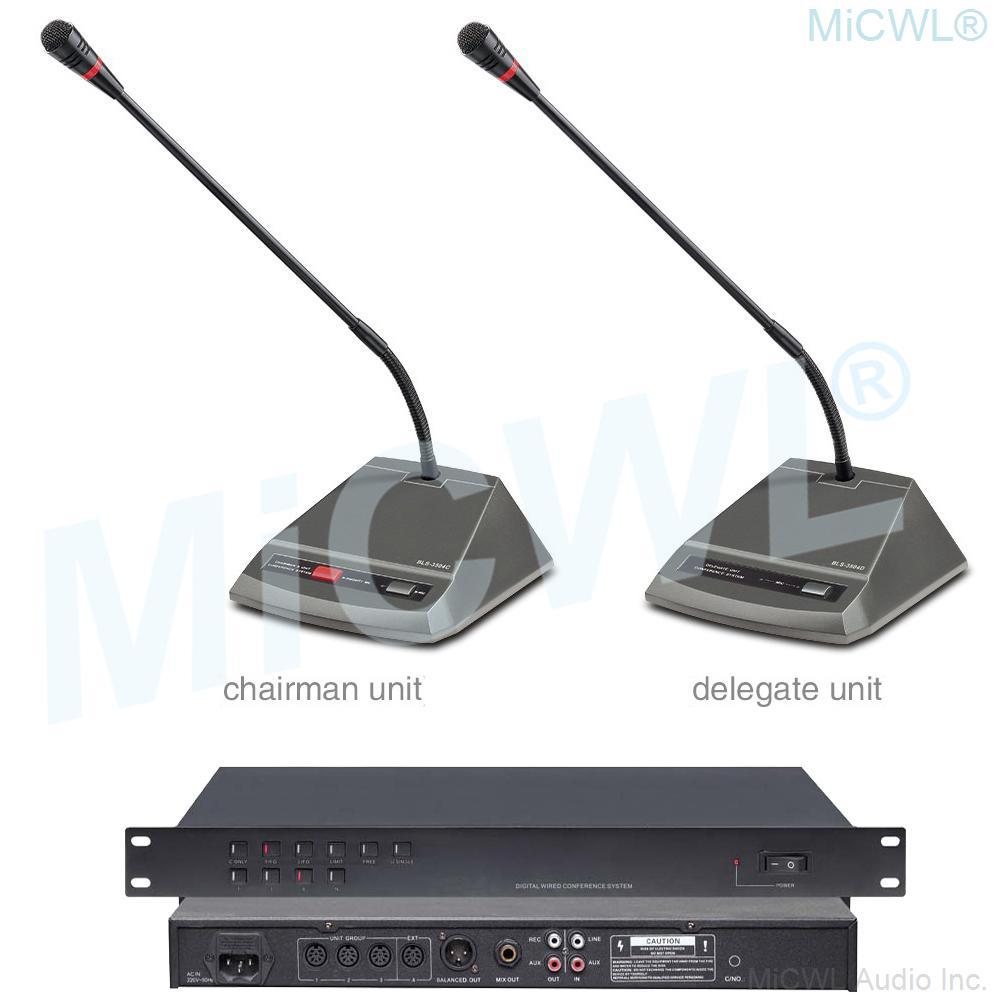 CCS200 Wired Table Gooseneck Conference Microphone System Meeting Room Solutions President Delegate Mics MiCWL A350M-A04 - MiCWL Audio Inc