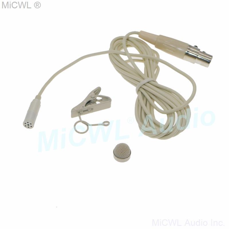Professional Mini TA4F Beige Clip-On Technical Lavalier Microphone For Shure Mic BodyPack Transmitter with Metal Windscreen - MiCWL Audio Inc