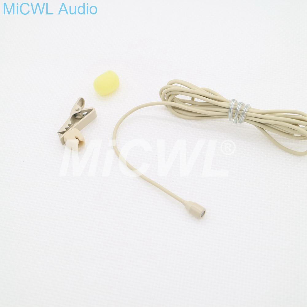 Mini Clip Lavalier Lapel Microphone for Sennheiser Belt Pack Wireless System 3.5mm Lock Jack Black Beige color - MiCWL Audio Inc