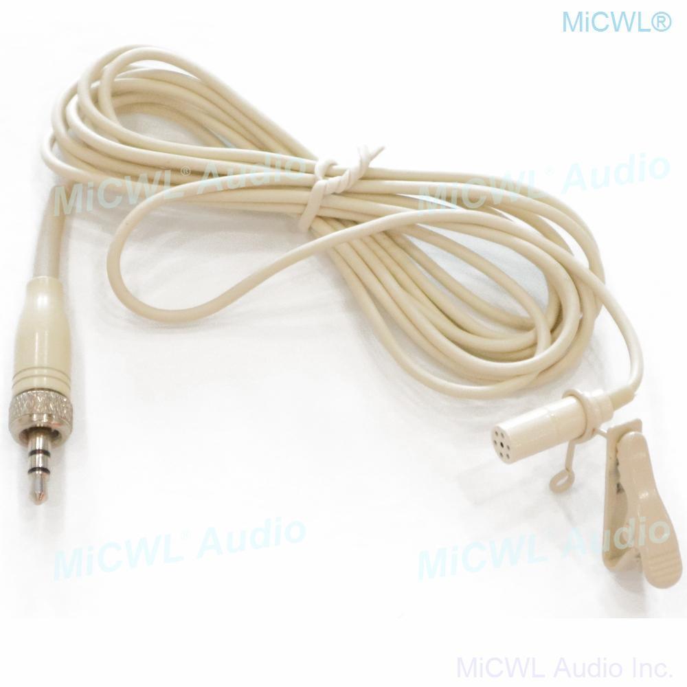Beige ME2 Wireless Clip Lavalier Microphone For Sennheiser EW100 SK100 G2 G3 G4 BeltPack Transmitter 3.5mm Stereo Lock Plug - MiCWL Audio Inc