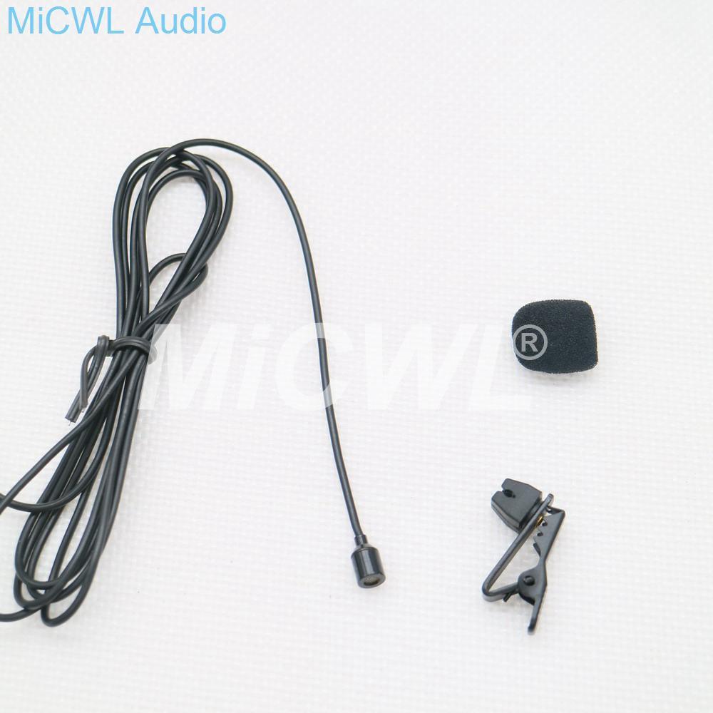 Mini Tie Clip Lavalier Lapel Microphone for Shure Belt Pack Wireless ULX SLX PGX UR4 GLX QLX Microphones TA4F 4Pin Beige Black - MiCWL Audio Inc