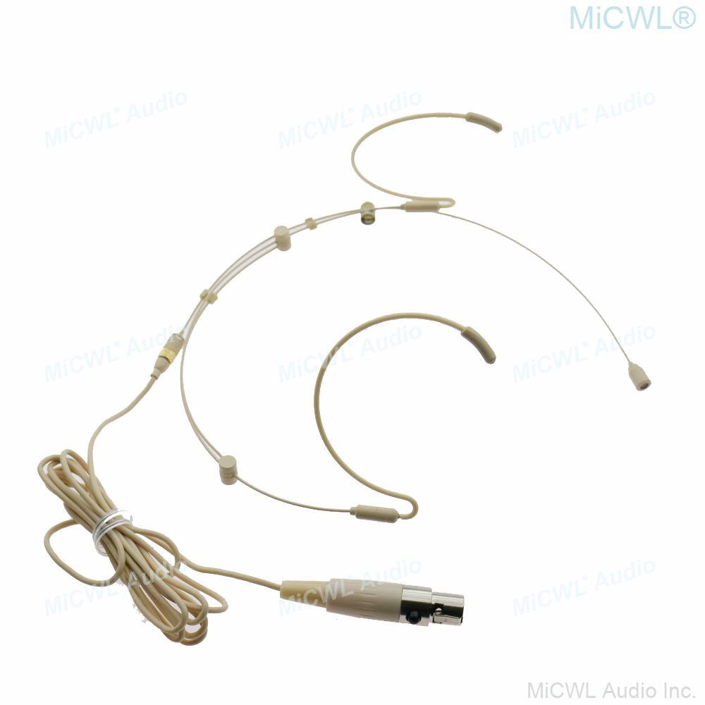 Folding Headset Microphone For AKG Samson Wireless Mic System Mini XLR 3Pin TA3F Foldable Frame Detachable Cable - MiCWL Audio Inc