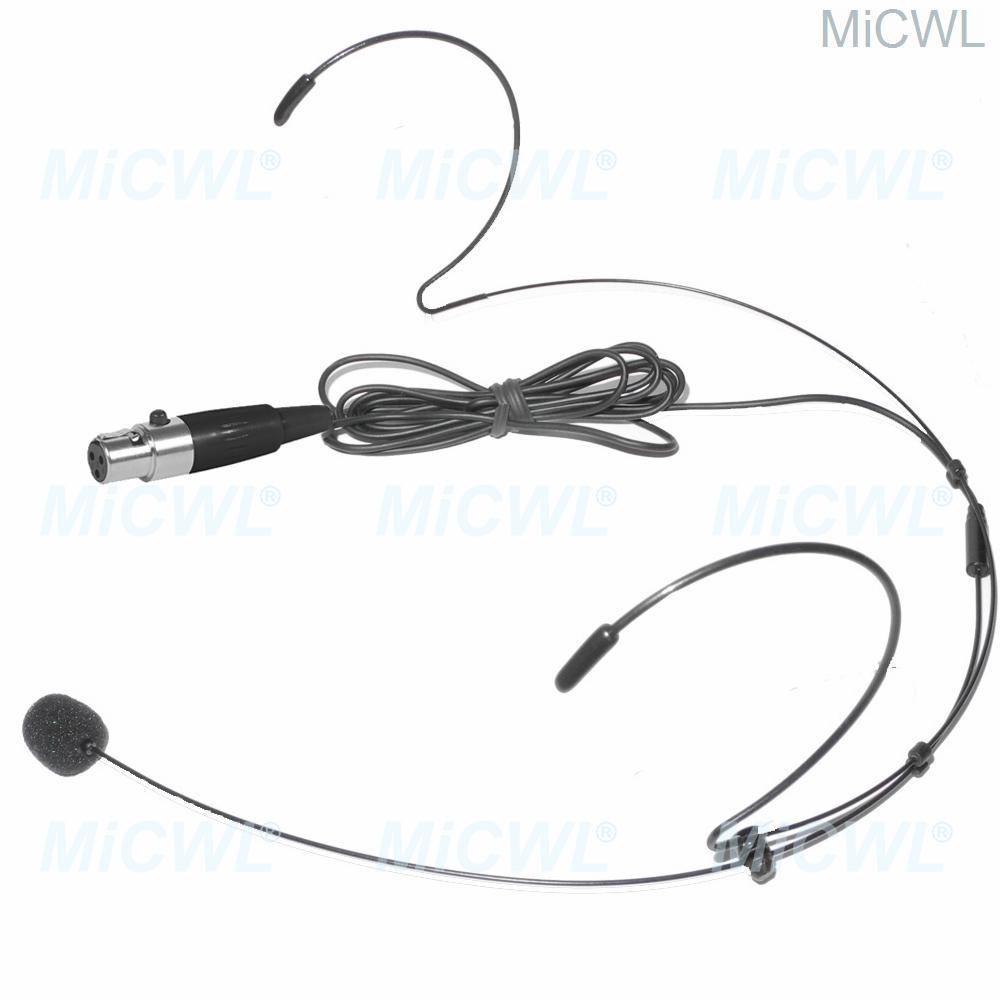 MiCWL SL Black HeadMic Headset Pro Microphone For AKG Samson Gemini Wireless BeltPack Transmitter XLR 3Pin mini TA3F - MiCWL Audio Inc