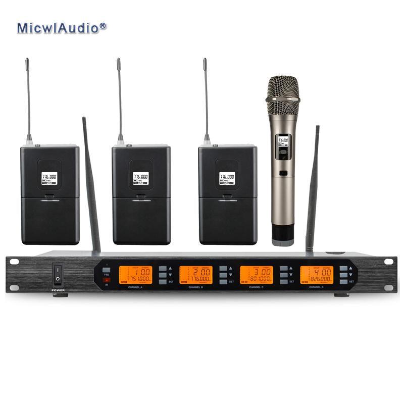 Professional UHF 4 Channel Digital Wireless Microphone System With 3+1 Multiattribute D400 Fixed Frequences Micwl.Audio - MiCWL Audio Inc